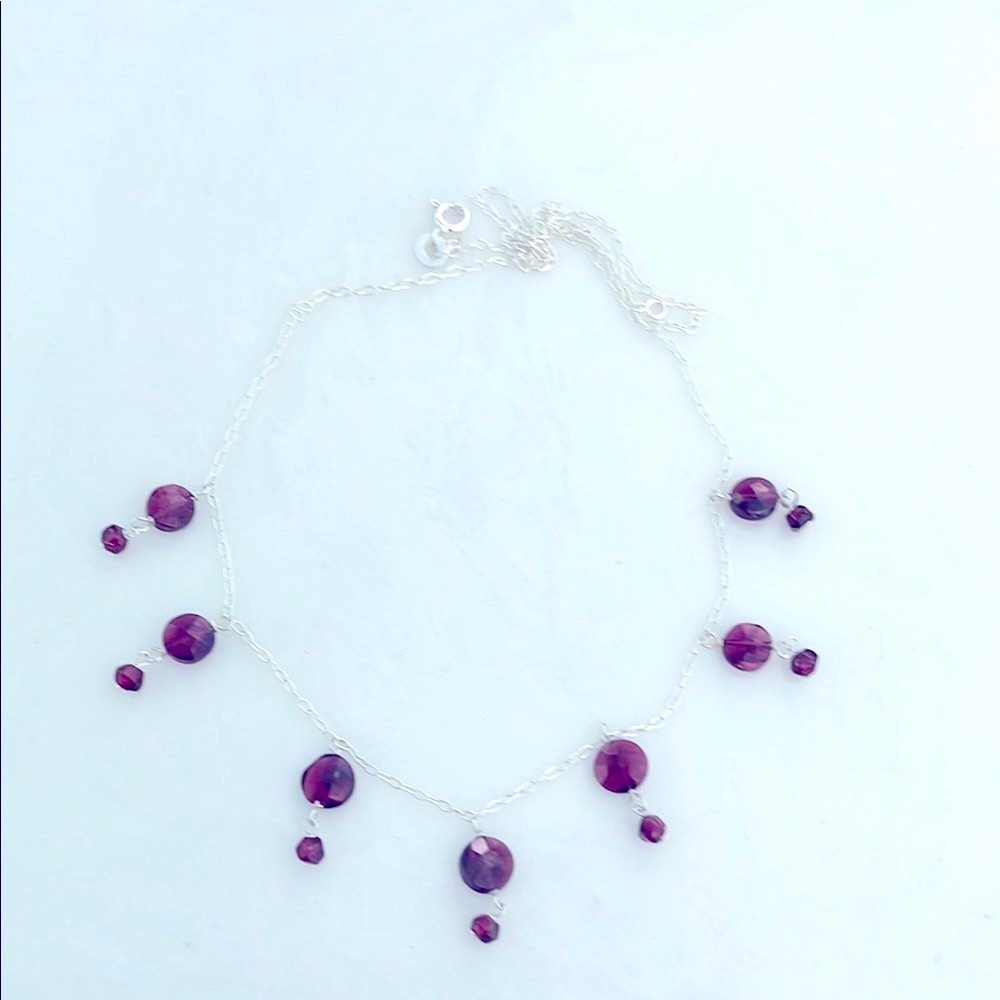 Italian Garnet 14KWGP Necklace